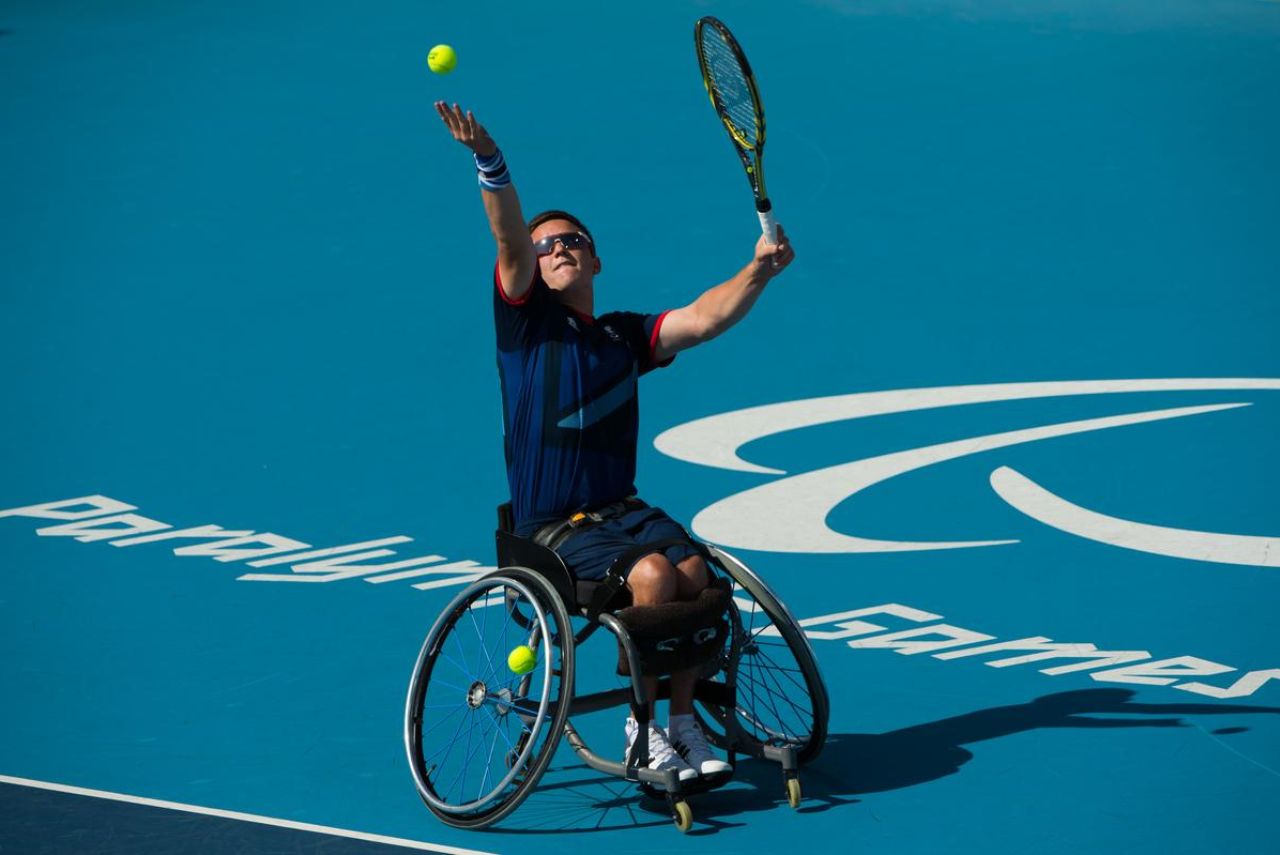 Tenista Gordon Reid, que vai jogar no Rio Open, em jogo de tênis de cadeira de rodas nos Jogos Paralímpicos de Tóquio 2020