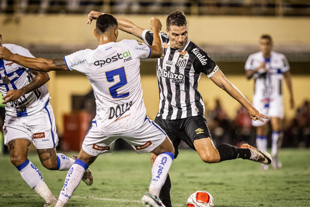 Santos e Agua Santa fizeram um jogo morno pela 4ª rodada do paulistão. Foto: Reprodução/X