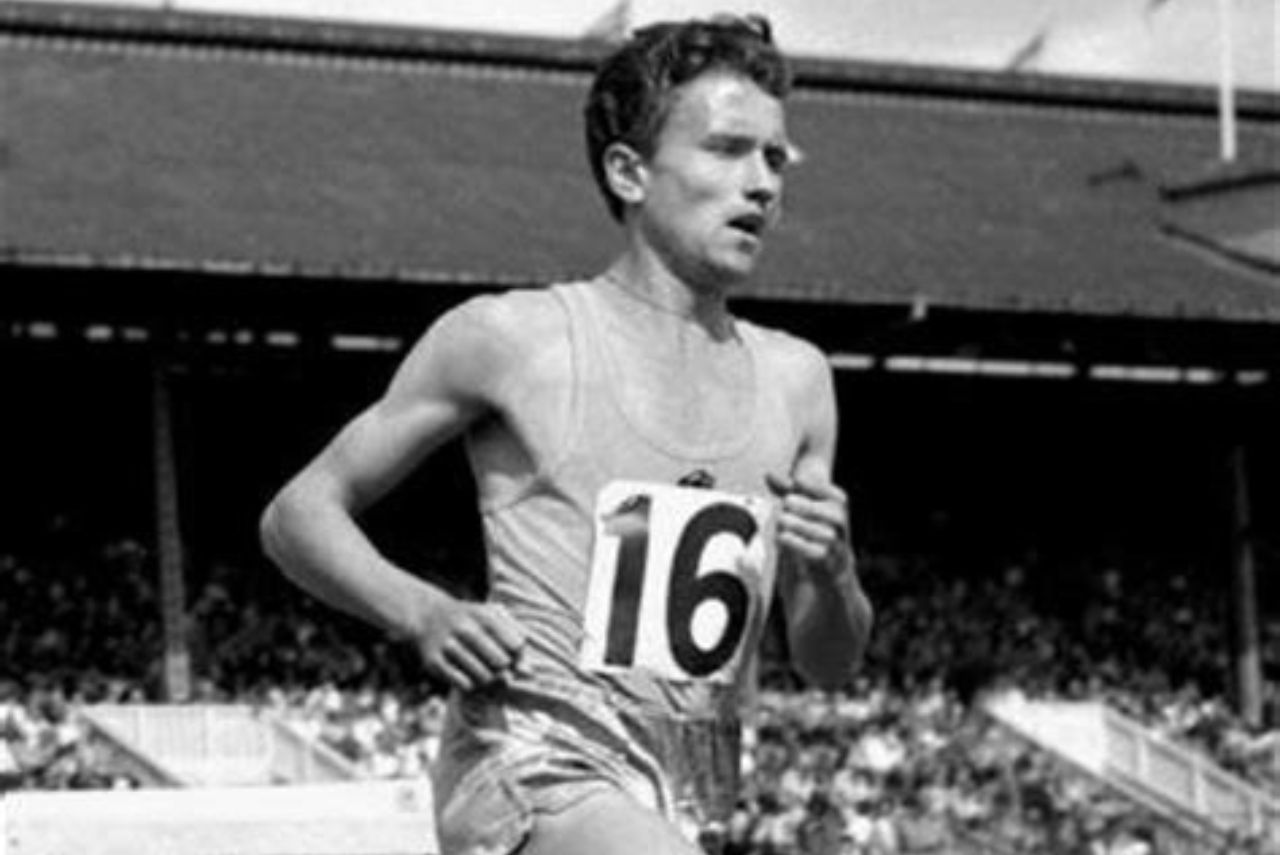 Atleta Michel Jazy nos Jogos Olímpicos Roma 1960