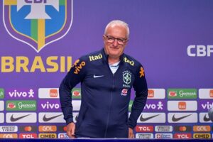 Treinador Dorival Júnior em coletiva de apresentação na Seleção Brasileira