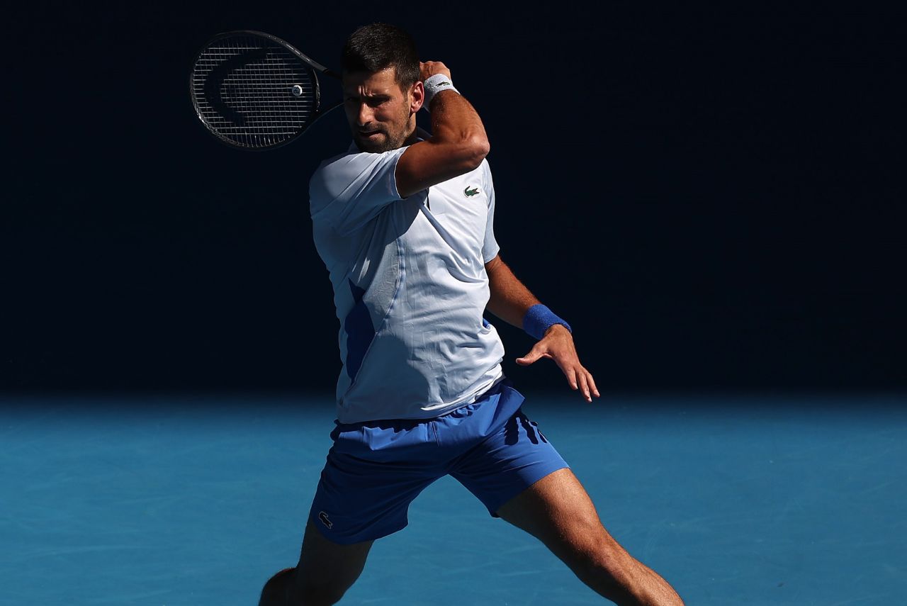 Tenista Novak Djokovic, líder do ranking da ATP, em jogo do Aberto da Austrália 2024