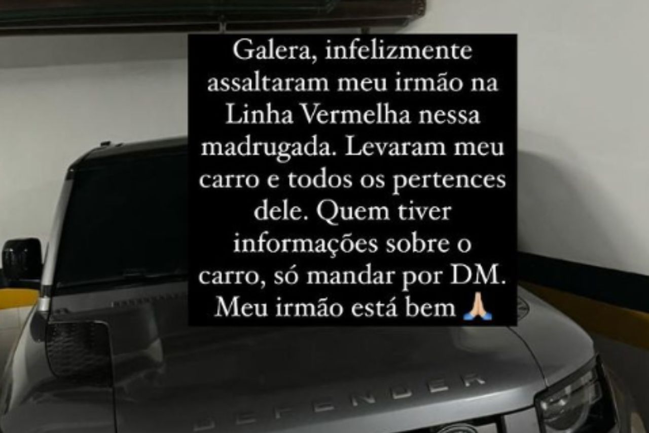 Postagem do atacante do Flamengo sobre o roubo