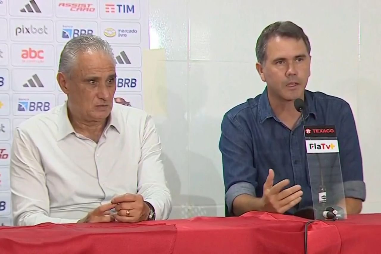 Tite e Luís Carlos Azevedo, gerente de futebol do Flamengo (Foto: Reprodução)