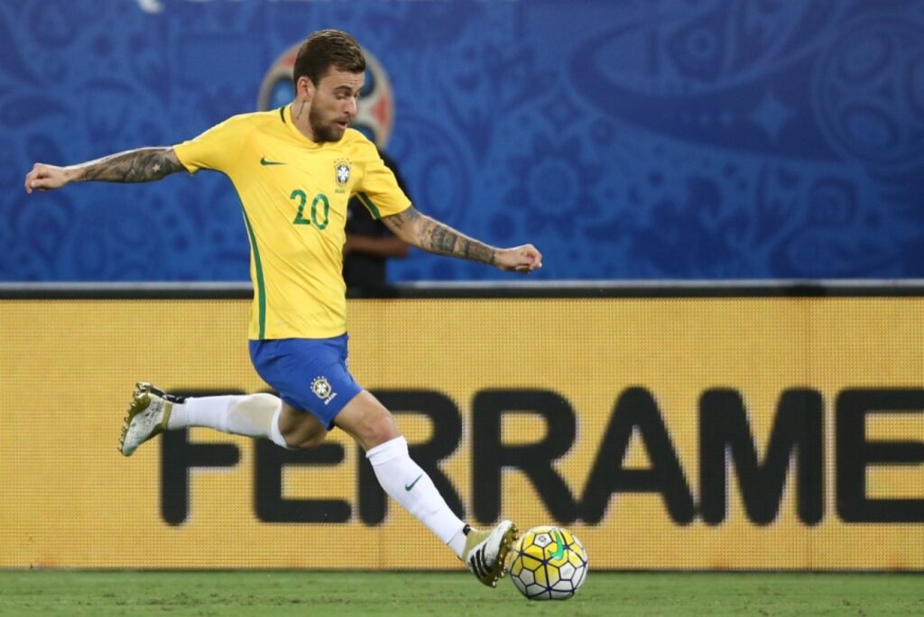 Lucas Lima, quando defendeu a Seleção Brasileira