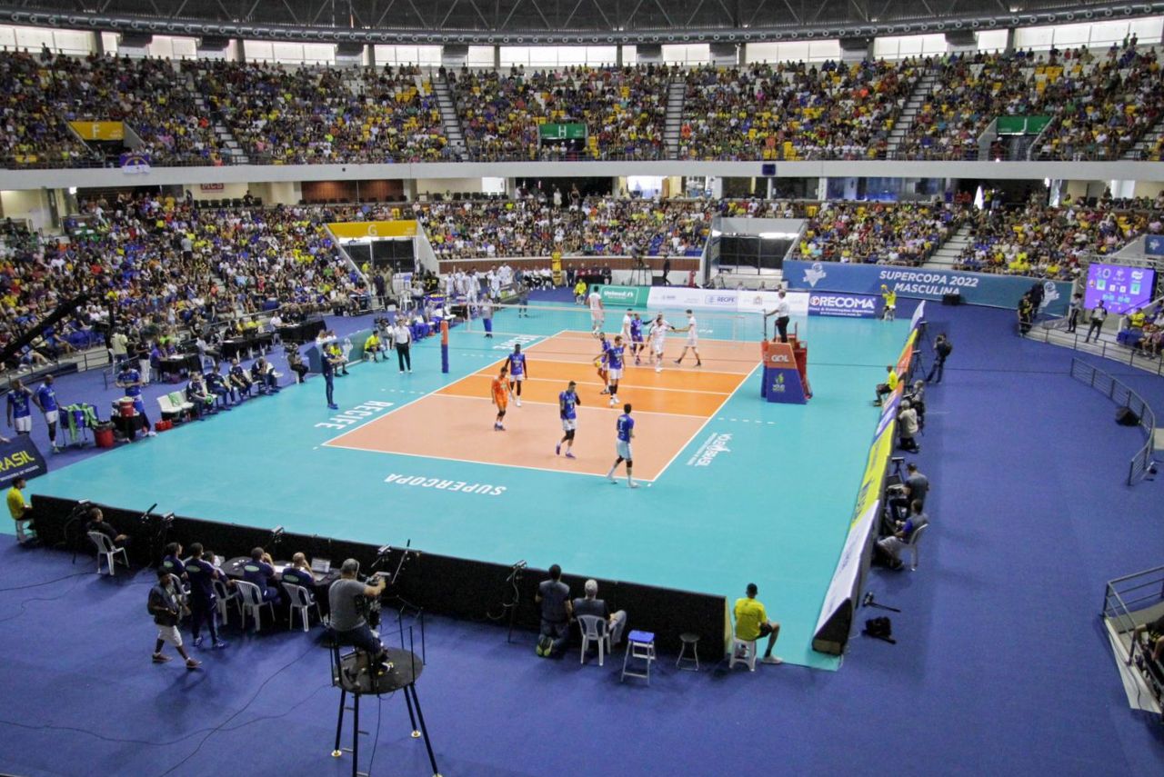 Superliga: Jogo entre Cruzeiro e Minas na Supercopa de Vôlei Masculina 2022, no Recife