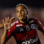 Thiaguinho comemora gol pelo Flamengo