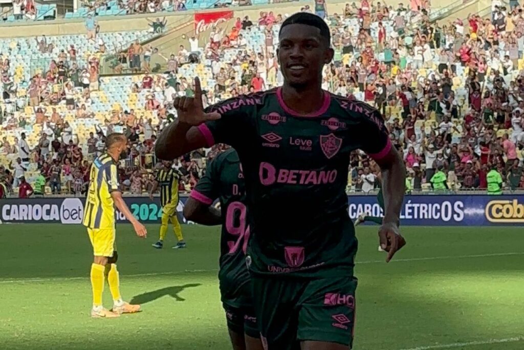 Lelê comemora gol pelo Fluminense contra o Madureira no Campeonato Carioca 2024