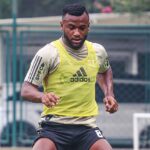 Volante Luan, alvo do Criciúma, em treino do São Paulo em 2023