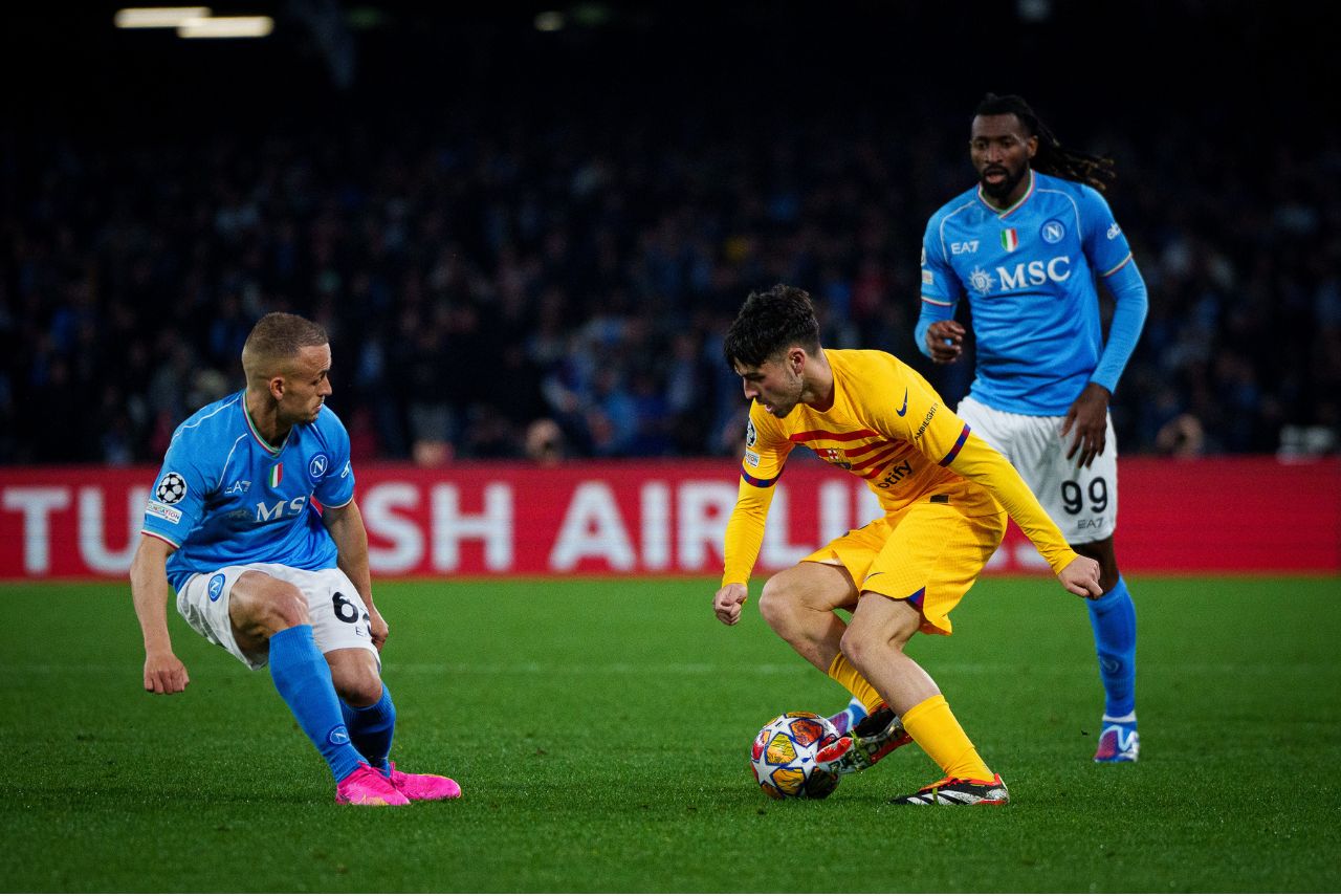 Barcelona saiu na frente, mas Napoli arrancou empate pela oitavas da Champions (Foto: X/Reprodução)