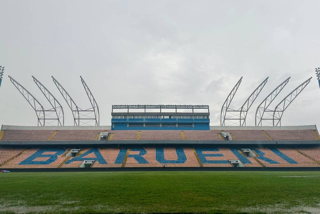 A Arena Barueri foi bastante afetada pelas chuvas neste sábado (24). Foto: Reprodução/X