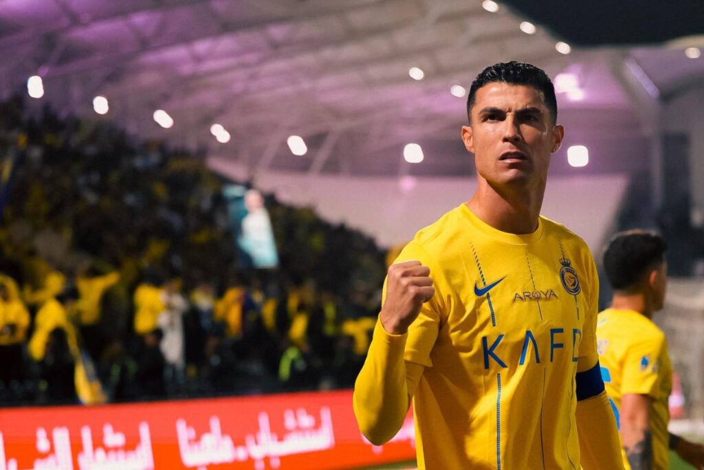 Cristiano Ronaldo abriu o placar para a vitória do Al-Nassr. Foto: Reprodução/X