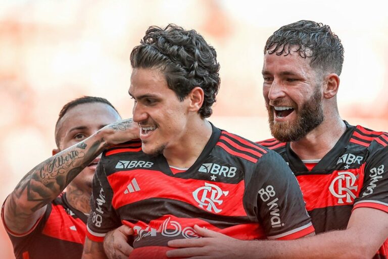 <p>Pedro foi autor do primeiro na vitória do Flamengo sobre o Fluminense (Foto: X/Reprodução)</p>
