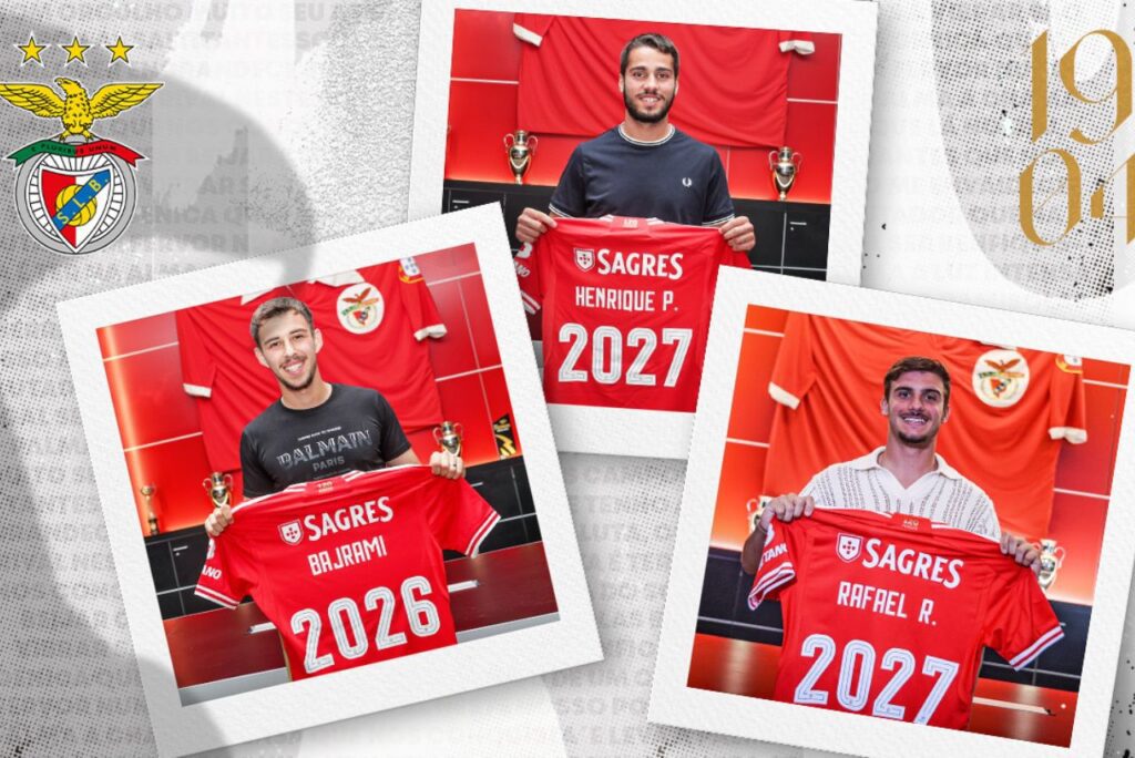 Benfica renovou com três atletas da equipe B (Foto: Divulgação)