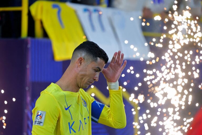 <p>Cristiano Ronaldo foi punido pela Liga Saudita com uma partida de suspensão (Foto: Fayez Nureldine/AFP)</p>
