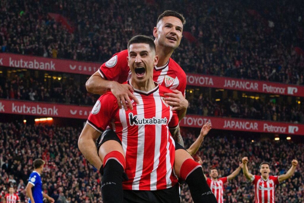 O Athletic Bilbao passou pelo Atlético de Madrid sem tomar gols. Foto: Reprodução/X