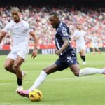 Lance do jogo Sevilla x Real Sociedad na LaLiga 2023/24