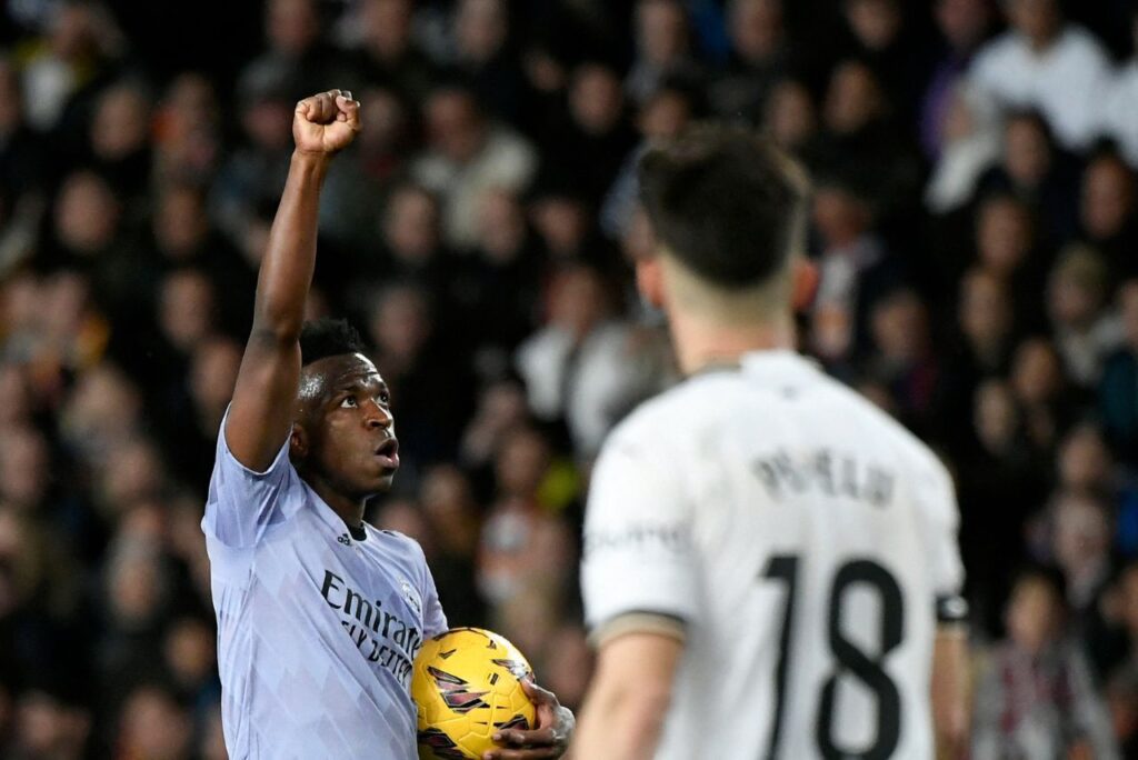 Vini Jr. celebra gol do Real Madrid