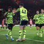 O Arsenal foi um verdadeiro rolo compressor para cima do Sheffield. Foto: Reprodução/X