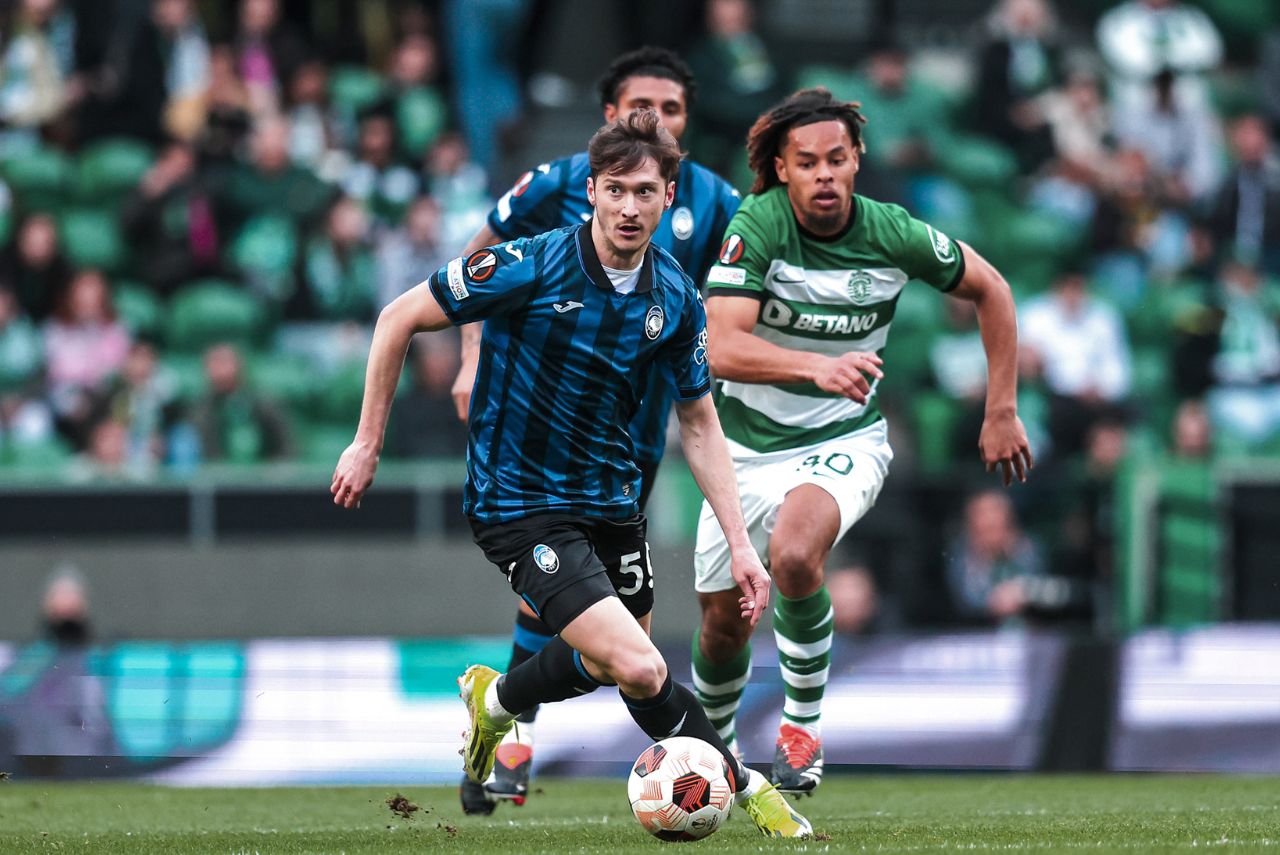 Lance do jogo Sporting x Atalanta na Liga Europa, em 2024