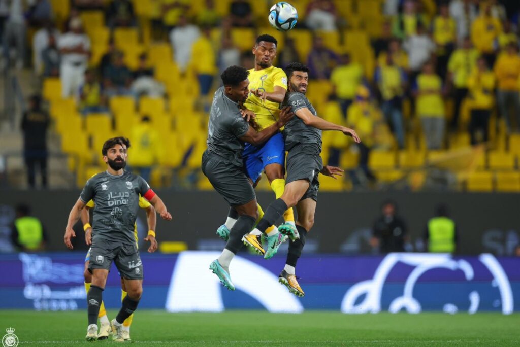 Lance do jogo Al-Nassr x Al-Raed no Campeonato Saudita 2024