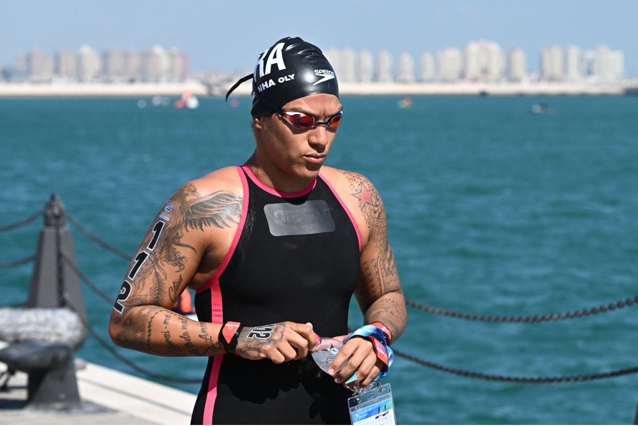 Ana Marcela Cunha, nadadora brasileira campeã olímpica (Foto: Manan Vatsyayana/AFP)