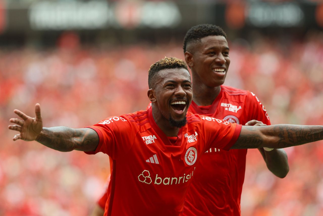 Igor Gomes comemora gol pelo Internacional no Campeonato Gaúcho 2024