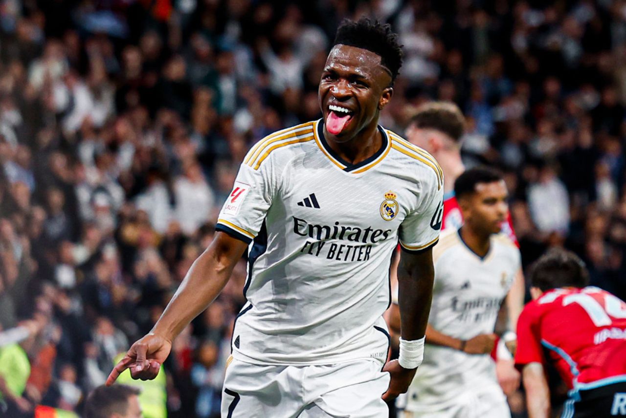 Vinícius Júnior marcou na goleada do Real Madrid sobre o Celta de Vigo (Foto: Reprodução)