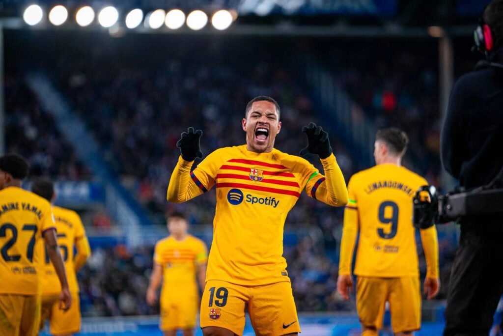 Jogador Vitor Roque pelo Barcelona