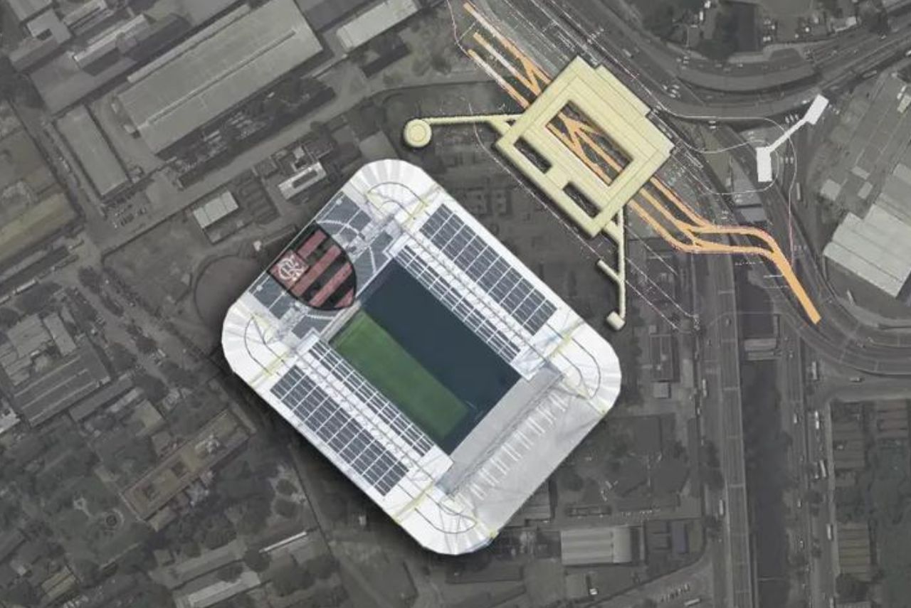 Flamengo quer estádio em terreno de antigo gasômetro que pertence à Caixa (Foto: Cdurp/Divulgação)