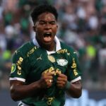 Atacante Endrick em jogo do Palmeiras em 2024