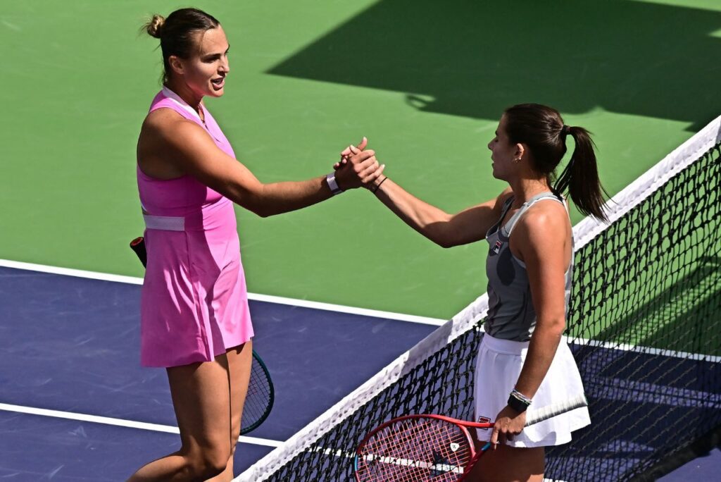 Sabalenka foi derrotada por Emma Navarro em Indian Wells (Foto: Frederic J. Brown/AFP)