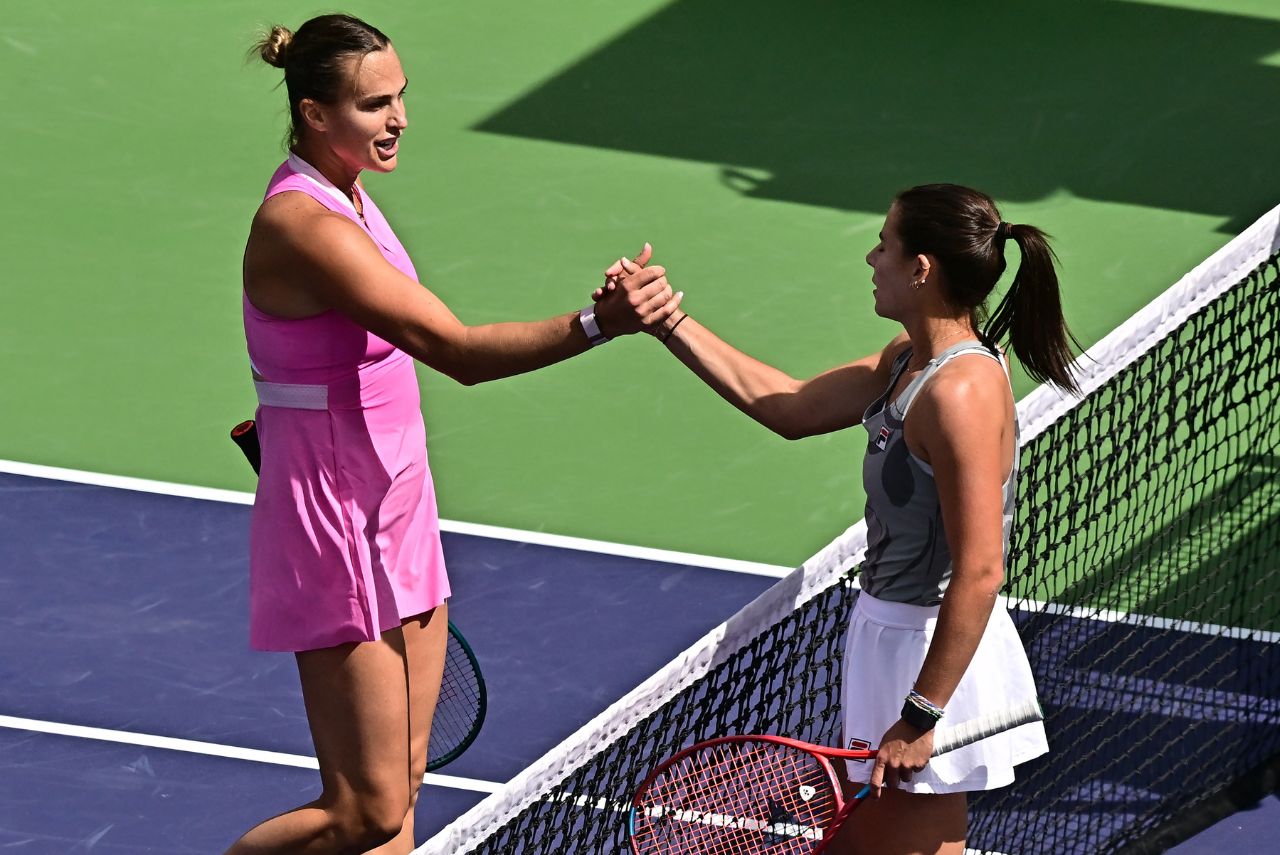 Sabalenka foi derrotada por Emma Navarro em Indian Wells (Foto: Frederic J. Brown/AFP)