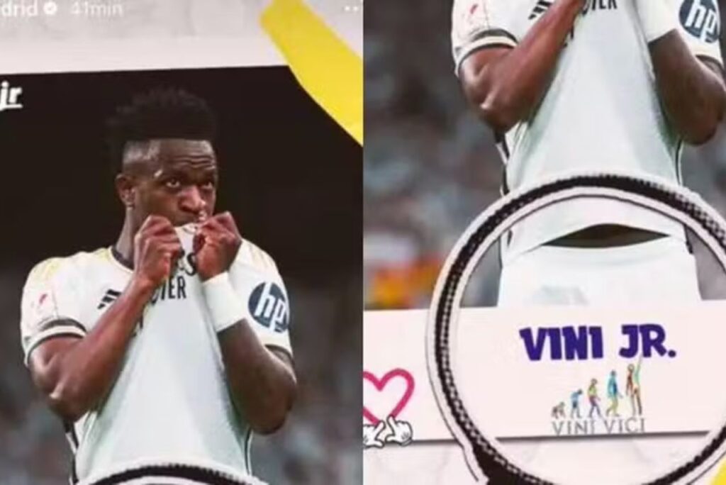 Post do Real Madrid irritou Vini Jr.