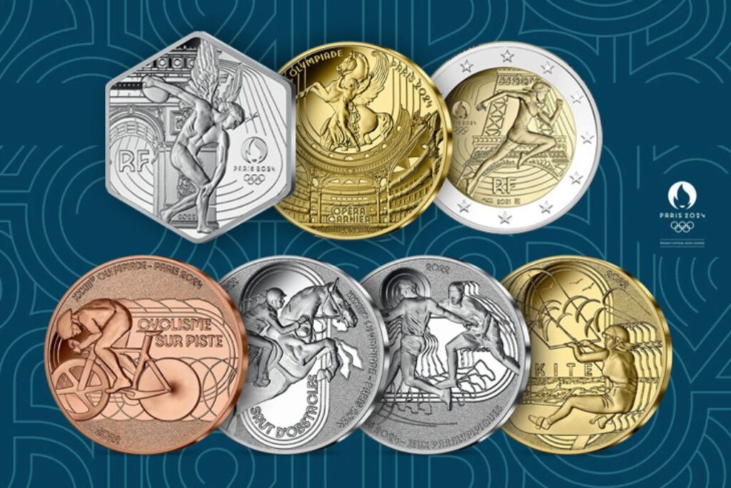 Moedas comemorativas para as Olimpíadas de Paris 2024 (Foto: Divulgação)