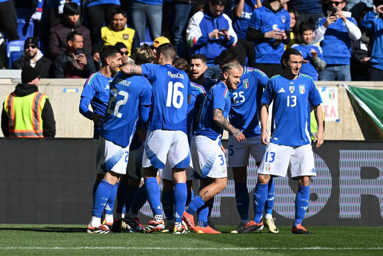 A Itália marcou o gol da vitória aos 2 minutos do primeiro tempo. Foto: Reprodução/X
