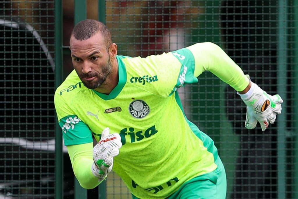 Weverton, do Palmeiras, elogiou a força do Novorizontino. Foto: Cesar Greco/Palmeiras