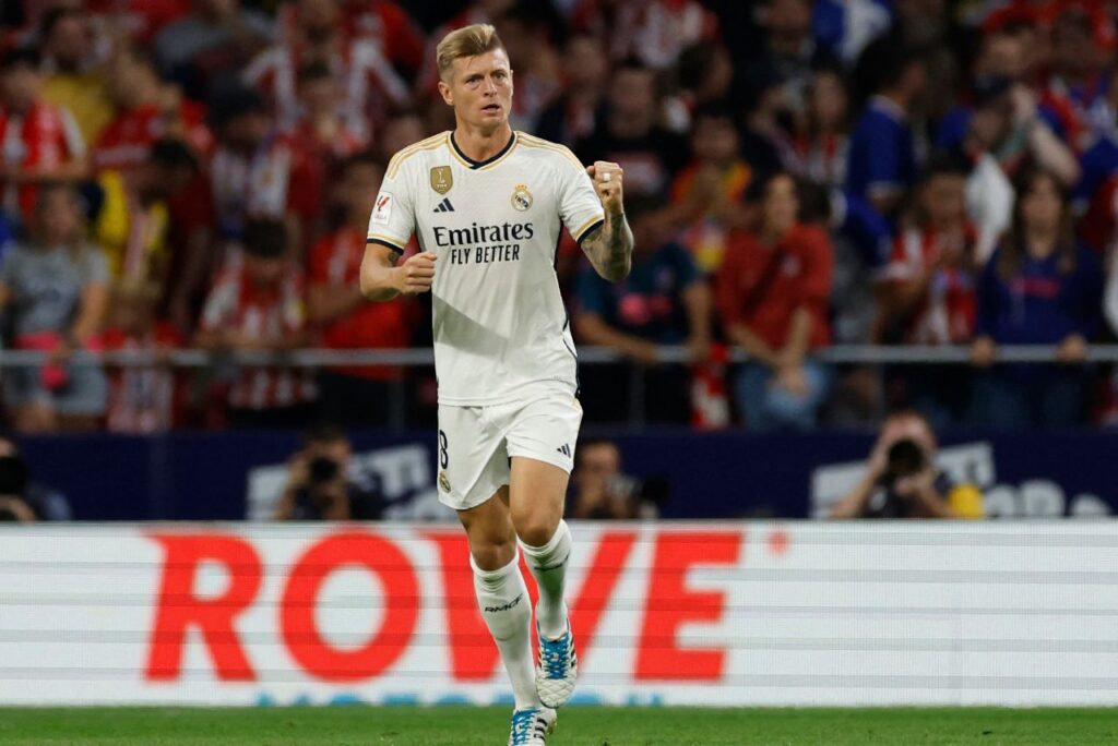 Toni Kroos comemora gol pelo Real Madrid
