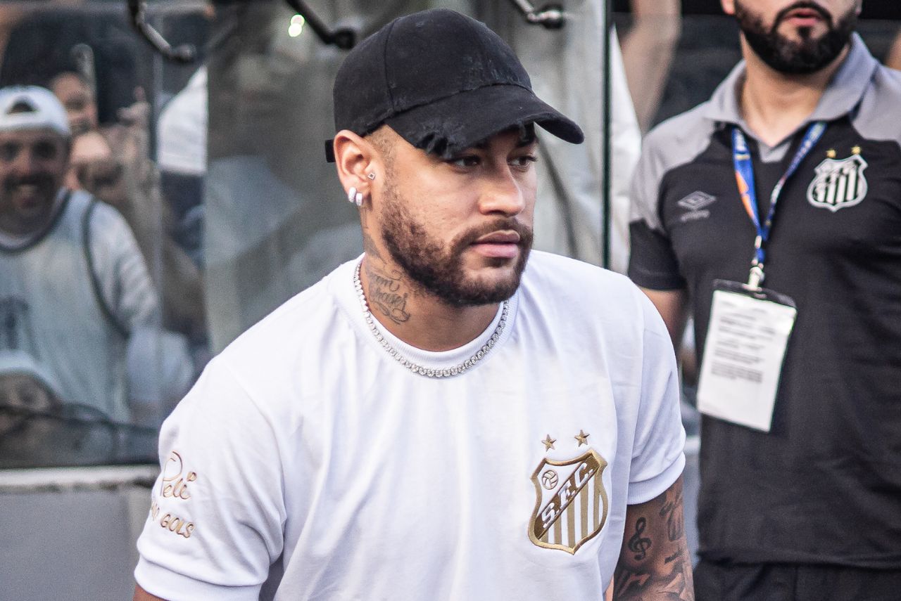Neymar na Vila Belmiro para jogo do Santos