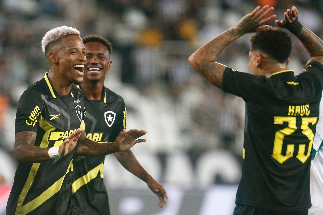 Jogadores do Botafogo comemoram gol