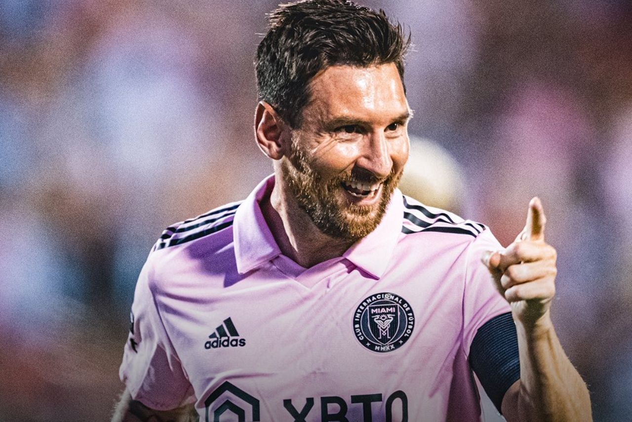 Lionel Messi comemorando gol pelo Inter Miami em 2023
