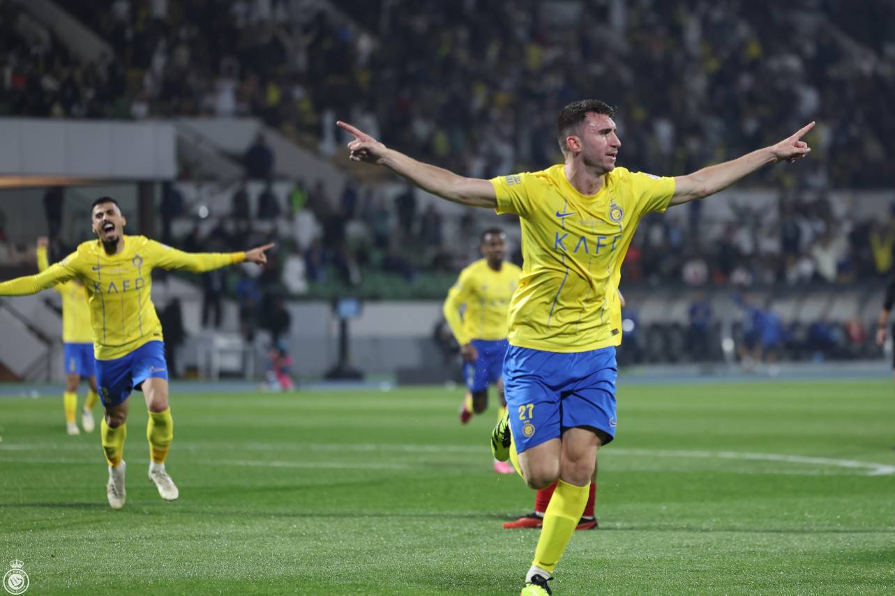 Laporte foi o responsável por marcar o gol da vitória do Al-Nassr. Foto: Reprodução/X