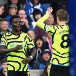 Saka abriu o placar na vitória do Arsenal sobre o Brighton (Foto: Reprodução)