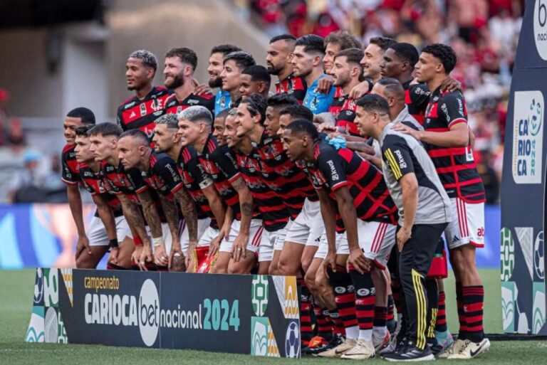 <p>Flamengo teve oito jogadores na seleção do Cariocão (Foto: Paula Reis/CRF)</p>
