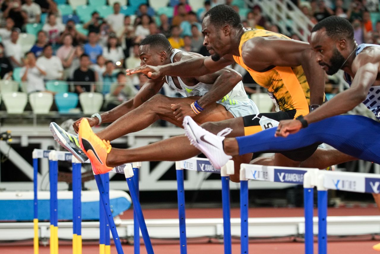 Prova dos 110m com barreiras na Diamond League de Atletismo em 2023