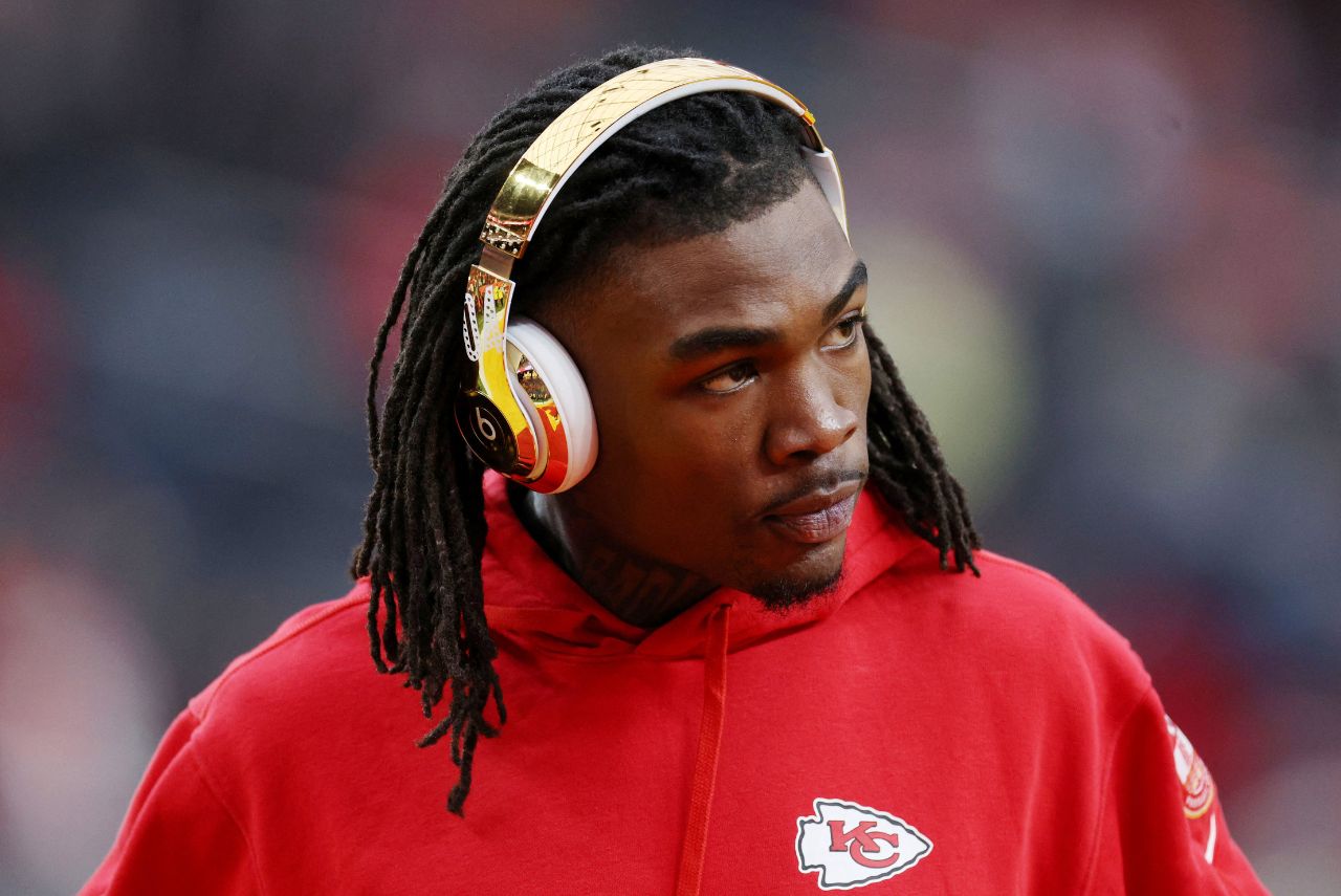 Rashee Rice, wide receiver do Kansas City Chiefs (Foto: Jamie Squire/Getty Images via AFP)
