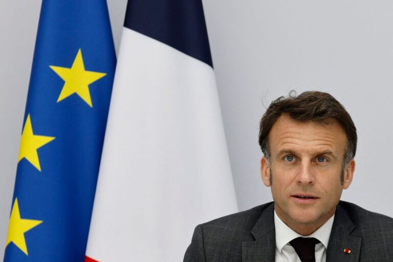 <p>Presidente da França fala sobre os Jogos de Paris. Foto: Ludovc Marin / Pool / AFP</p>
