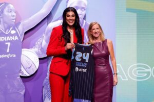 Kamilla Cardoso foi a 3ª escolha do Draft da WNBA. Foto: SARAH STIERGETTY IMAGES NORTH AMERICAGetty Images via AFP