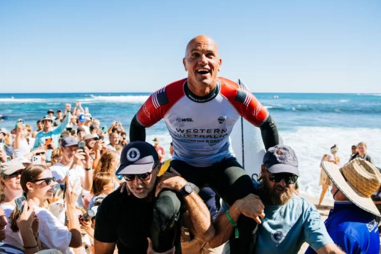 <p>Kelly Slater na Austrália. Foto: Reprodução/WSL</p>
