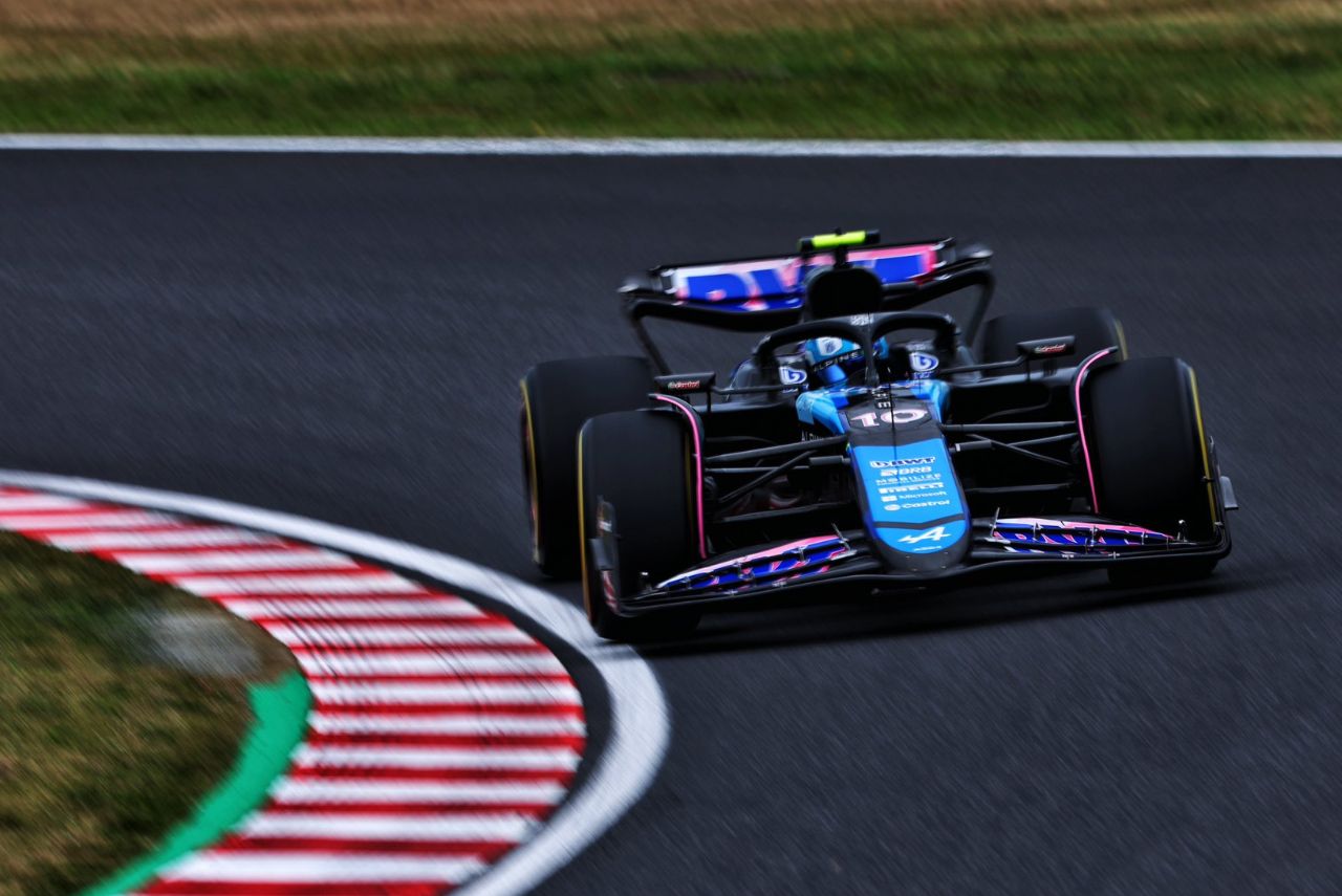 Carro de Pierre Gasly, da Alpine, no GP do Japão da Fórmula 1 2024