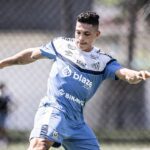 Rodrigo Ferreira em treino do Santos